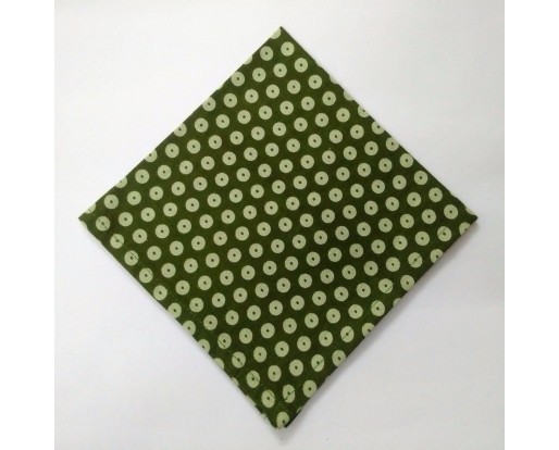 Green - 10" POLKA DOT Unisex Men Women Pocket Square Handkerchief Hanky - 100% Cotton
